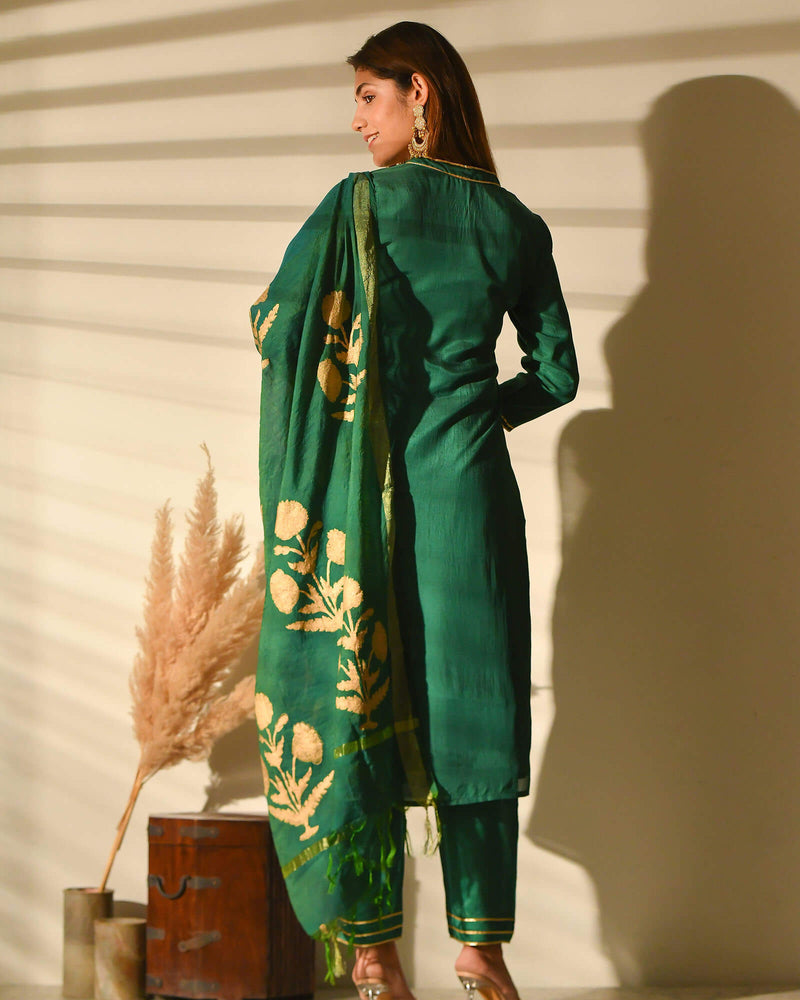 Buy Designer Parrot Green Color Mulmul Fabric Sharara Suit